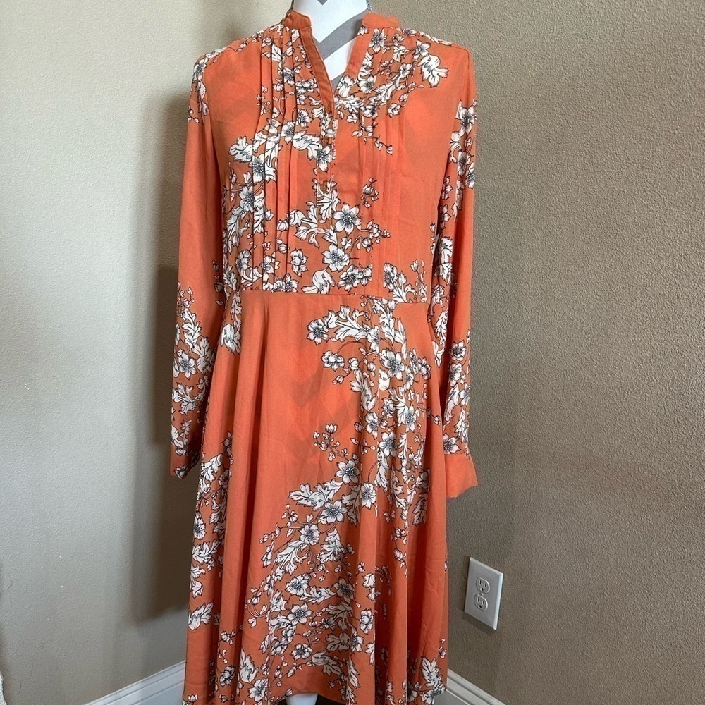 NANETTE LEPORE FLORAL LONG SLEEVE DRESS
